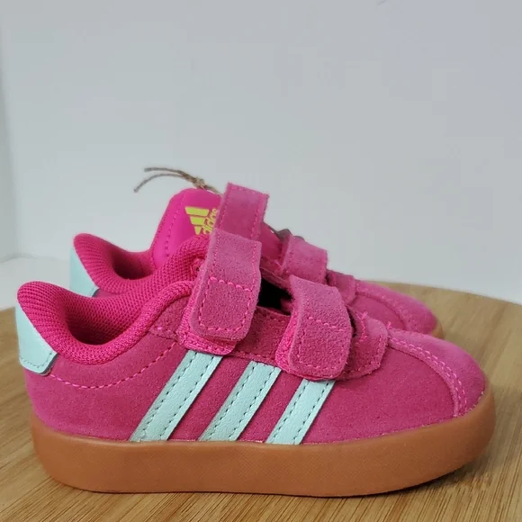Adidas Kids VL Court 3.0 CF I Toddler Sneakers Pink Teal Size 5K NIB - Picture 1 of 10